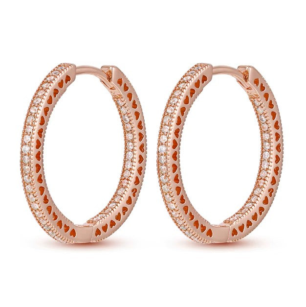 Aros Corazones Rose Gold