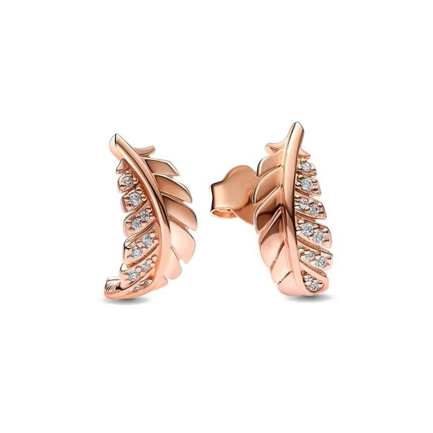 Aros Pluma Rose Gold