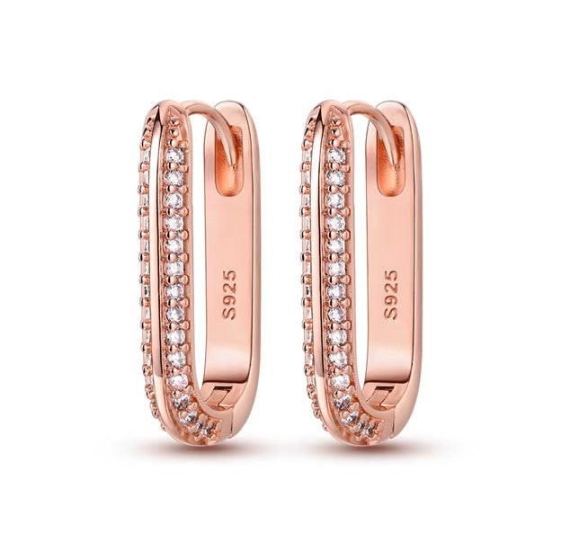 Aros U Circonita Rose Gold