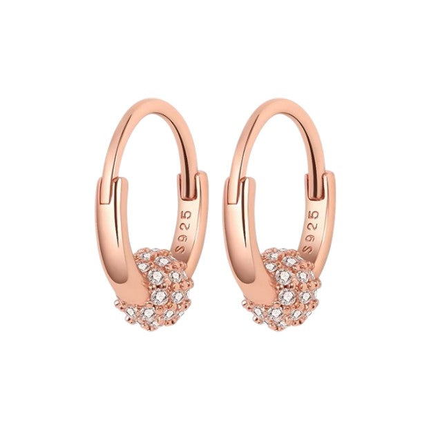 Argollas Esfera Circón Rose Gold