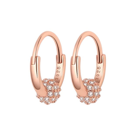 Argollas Esfera Circón Rose Gold