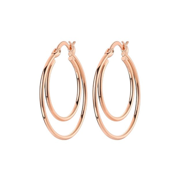 Aros  Doble Linea Rose Gold