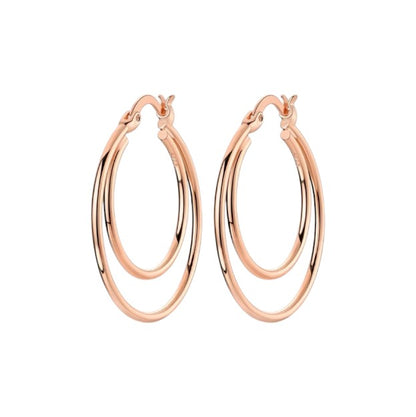 Aros  Doble Linea Rose Gold