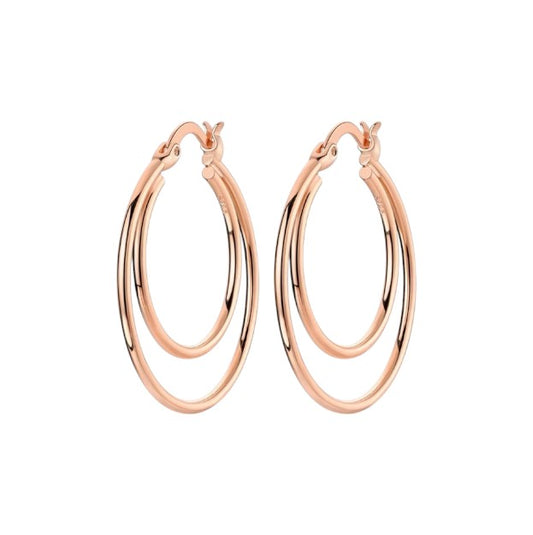 Aros  Doble Linea Rose Gold