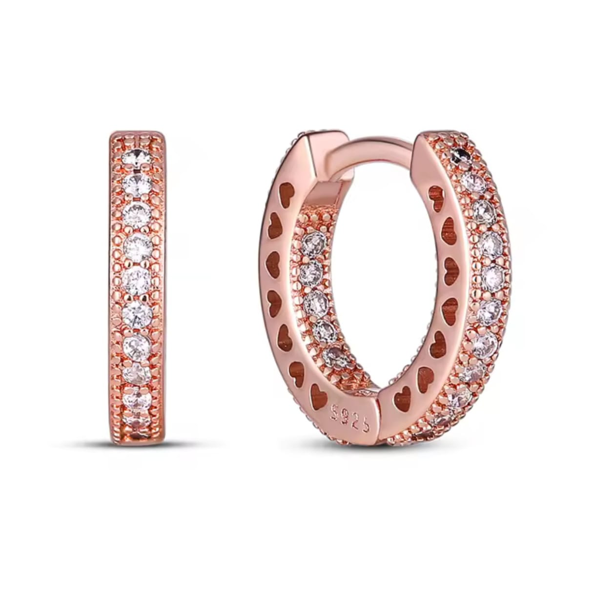 Aros Corazones Mini Rose Gold